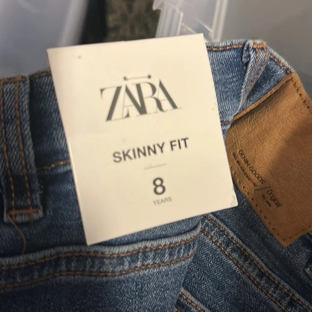 ZARA Kids Blue Skinny Fit Jeans NWT Girl Size 8 Stretch Denim